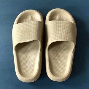 Sage green rubber slides. Worn once